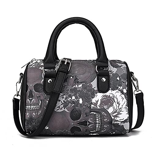 liuduo Skull Printing Handbags Shoulder Bag for Women, Skeleton Bones PU Messenger Bag Top-handle bags Small Crossbody Bag Underarm Bags for Work & Travel