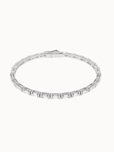Classic Baguette Diamond Tennis Bracelet - Large 6.00cts (3x5mm) / 16cm