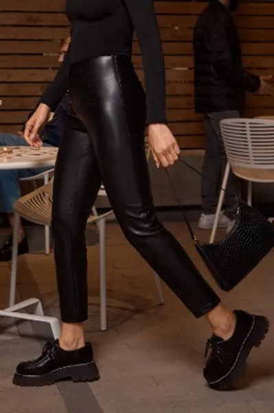 High-Waisted Vegan Leather Legging