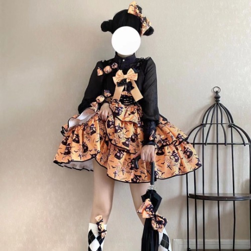 Haunted Lolita Dress - Orange / L
