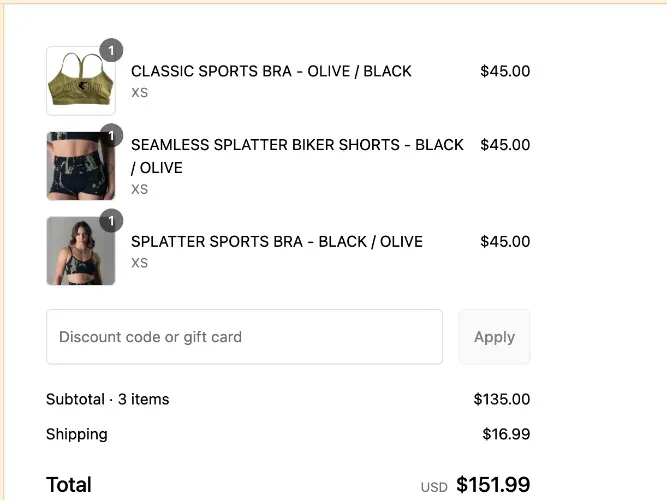 Kill crew workout wear bundle