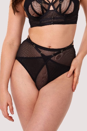 Eddie Black Crossover Wrap High Waist Brief | UK 8 / US 4