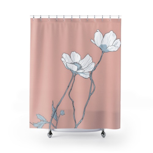 Pink Anemone Shower Curtain - 71" Ã— 74"