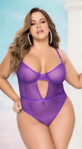 Plus Size Orchid Mesh Teddy
