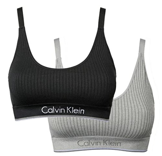 Calvin Klein - Modern Bralettes, 2 Pack, Black and Grey