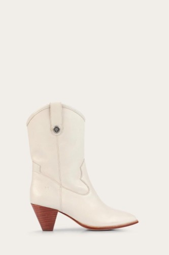 Frye Women JUNE WESTERN WHITE/NAKED COW LEATHER | 9 / M