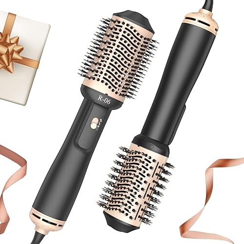 Lopeie Hair Dryer Brush Blow Dryer Brush in One, 4 in 1 Hair Dryer and Styler Volumizer with Oval Barrel, Professional Salon Hot Air Brush for All Hair Types, Gold - Gold