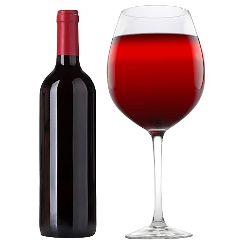 Extra Large Wine Glass - 33.5 oz per Giant Glass - Holds a Full Bottle of Wine or XL Cocktail - Oversized Fun Glassware for Bachelorette, Birthdays & College - Jumbo Glasses for Cocktail Parties