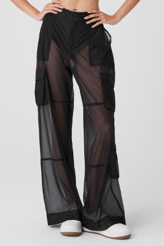Sheer Effusion Cargo Wide Leg Trouser - Black | Black / L