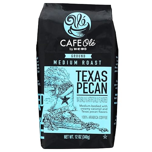 Roasting Plant Cafe Ole Texas Pecan Ground Coffee 12oz pack of 1 - Pecan - 12 Ounce (Pack of 1)