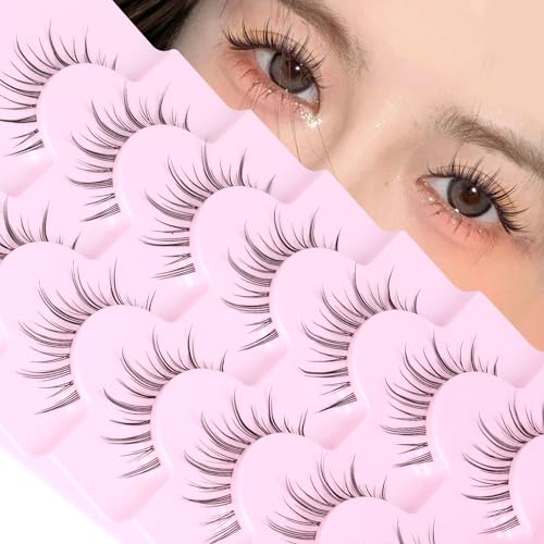 Manga Lashes Natural Look Anime Lashes with Clear Band Natural Manga Eyelashes Manhua Manhwa Lashes Korean Japanese Style Cosplay Lashes by EYDEVRO - Moonlight