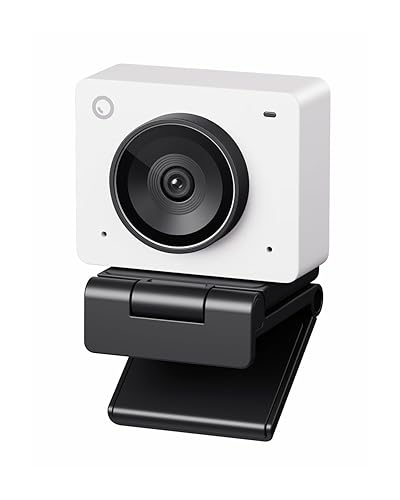 OBSBOT Meet 2-4K Webcam for PC with 1/2" Sensor, AI Framing & Autofocus, Beauty Mode, Lightweight, Gesture Control, HDR, Dual Microphone, 60 FPS, Web Cam for Streaming, Meeting, Gaming. (Cloud White) - Cloud White
