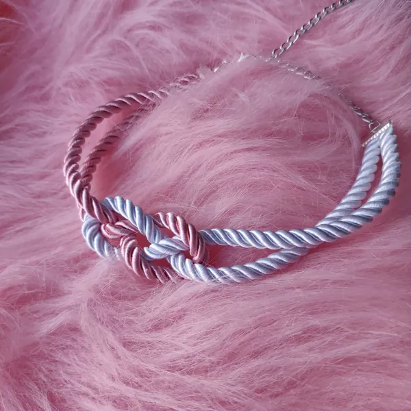 Shibari collar choker necklace, adjustable length, made to order, 24+ colours (single or duotone)