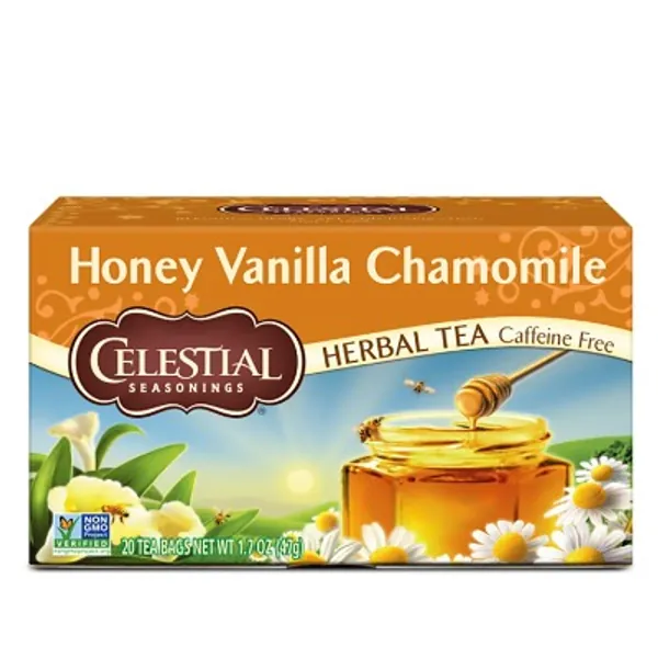 Celestial Seasonings Herbal Tea, Honey Vanilla Chamomile, Caffeine Free, 20 Tea Bags (Pack of 6)