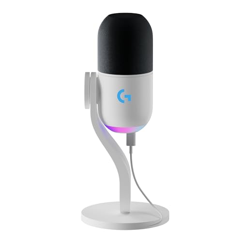 Logitech G Yeti GX Dynamic RGB Gaming Microphone with LIGHTSYNC, USB Mic for Streaming, Supercardioid, USB Plug and Play for PC/Mac - Off White - White - Yeti GX - Gaming Mic