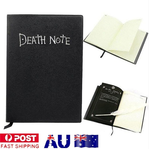 Death Note Cosplay Notebook &amp; Feather Pen Book Japan Anime Writing Journal AU