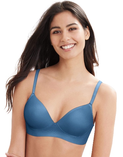 Hanes Ultimate Women's Wireless Bra - Small - Magical Blue