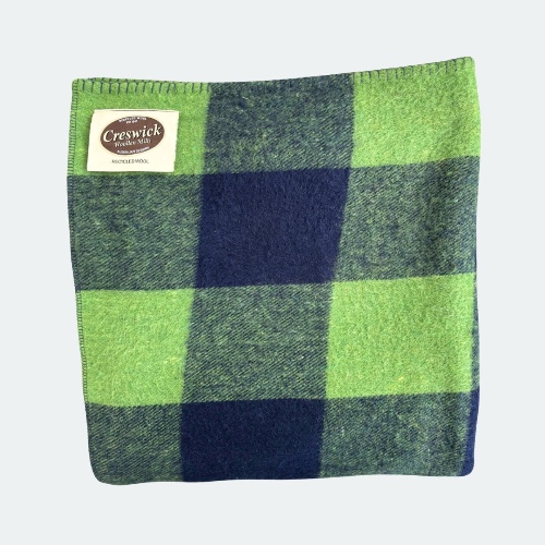 Swagman Recycled Wool Camping Blanket Block | 230 x 182cm / Apple Green Navy