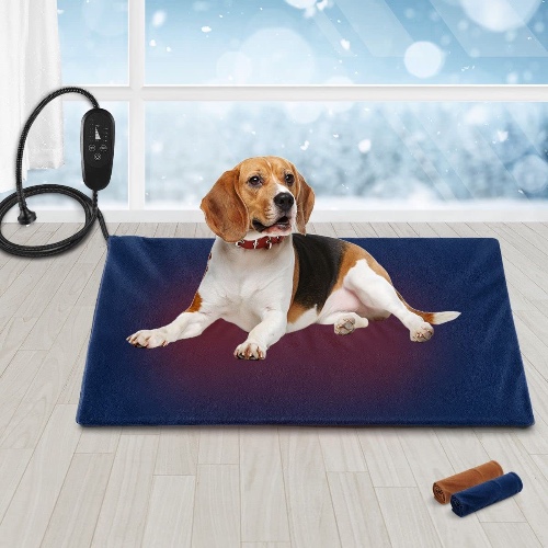 Pet Scene Pet Heating Mat for Dogs Cats, Extra Large Size 90x60CM,Dog Heated Pad Cat Dog Bed w/Waterproof PVC Cover & Thermal Protection,Dog Heated Mat - 90x60CM