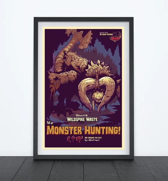 WILDSPIRE WASTE, Let&#39;s Go Hunting, Video Game Poster, Video Game Art, Gaming Prints, Gaming Poster, Wall Art