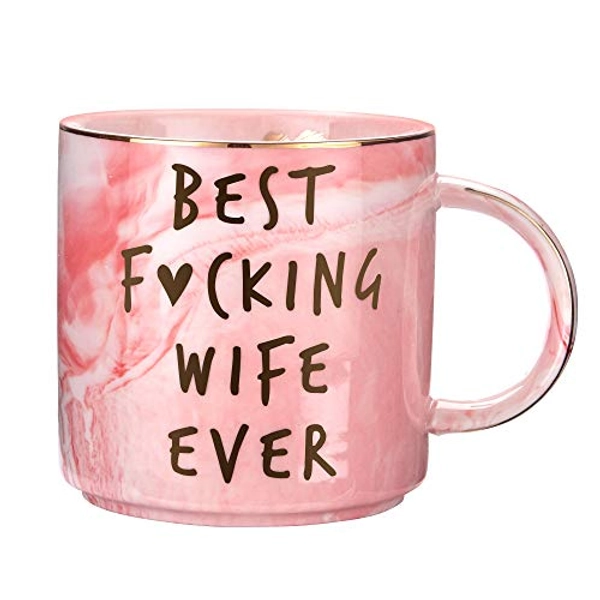 Hendson Wife Gifts For Birthday | Marble Ceramic Coffee Mug Cup | Anniversary, Christmas, Valentines, Mothers Day Gift Ideas For Her