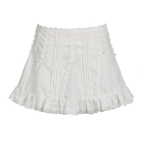 Frilly White Fairycore Mini Skirt - White / M