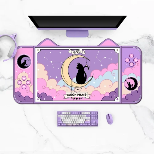 Extra Grande Kawaii Gaming Mouse Pad, Bonito Gato Roxo, Coelho, À Prova de Água, Antiderrapante, Laptop Mat, Acessórios de Mesa, XXL - AliExpress 