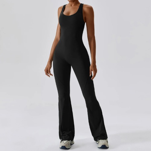 Yoga Flare Gym Bodysuit Set - Black / S