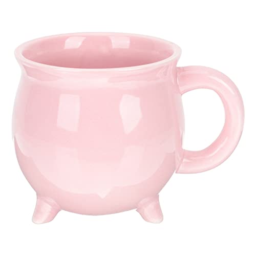 DOITOOL Pink Cauldron Mug Coffee Ceramic Cauldron Halloween Decor, 450ml Halloween Coffee Mug Gift for Halloween Theme Party Favor, Novelty Coffee Mug Cup ( Pink ) - Pink - 1 Count (Pack of 1)