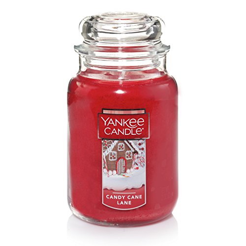 Yankee Candle Candy Cane Lane Scented, Classic 22oz Large Jar Single Wick Candle, Over 110 Hours of Burn Time - Candy Cane Lane - Classic Large Jar