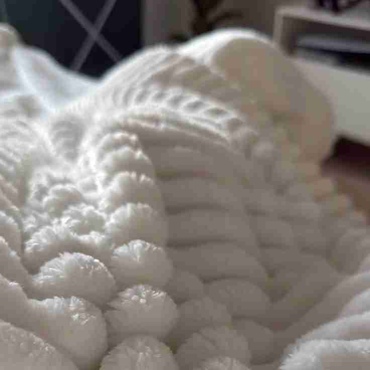 Cozy Bliss Faux Fur Throw Blanket for Couch, Fuzzy Soft Plush Thick Bubble Blanket for Sofa Bedroom Living Room, 90 * 90 Inches Cream White - Cream White - Queen(90" x 90")