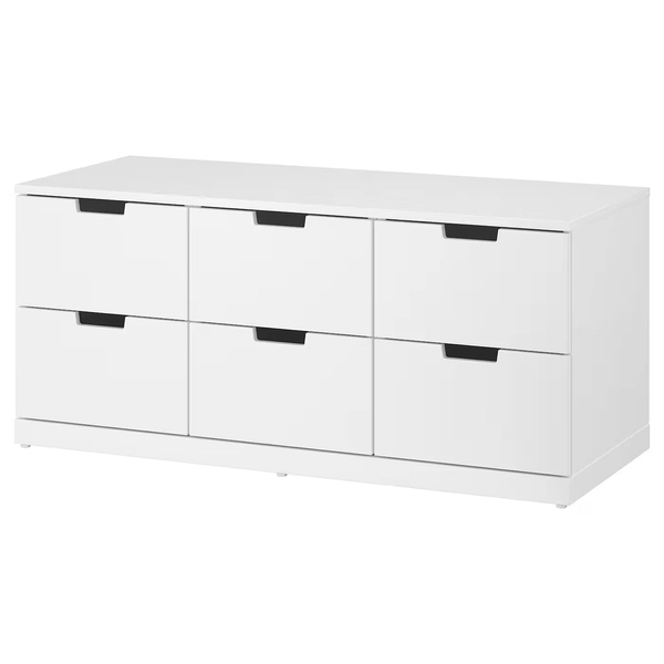NORDLI Chest of 6 drawers - white 120x54 cm