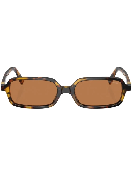 tortoiseshell-effect rectangle-frame sunglasses