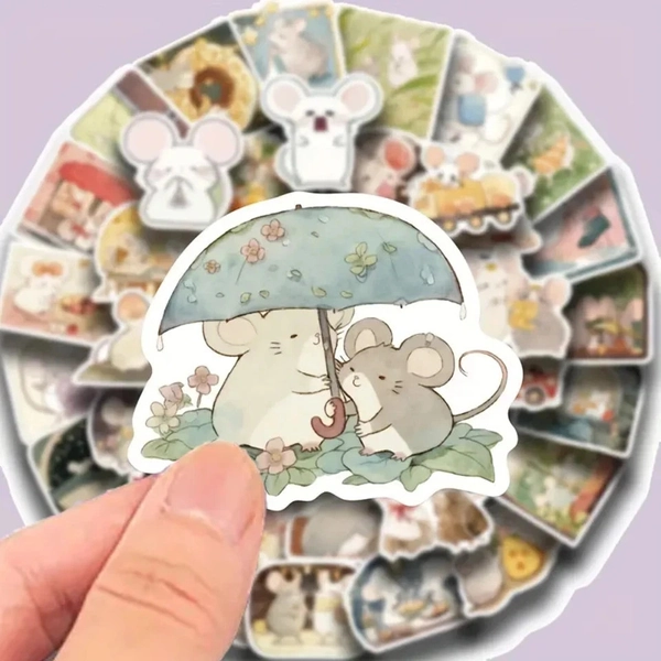 50pc Cute Mouse Sticker Pack