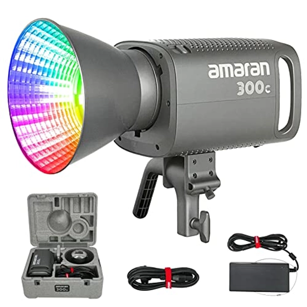 Aputure Amaran 300c RGB COB Video Light Bowen Mount 2,500K to 7,500K CCT with G/M Adjustment 26,580 lux @ 1m with Hyper Reflector Support APP Control
