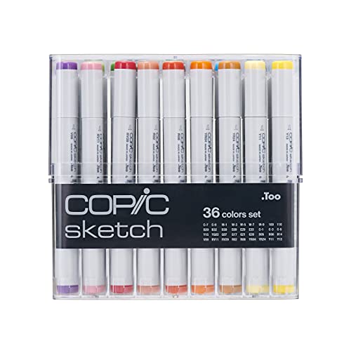 Copic Sketch, Alcohol-Based Markers, 36pc Set, Basic (New ver.) - Markers