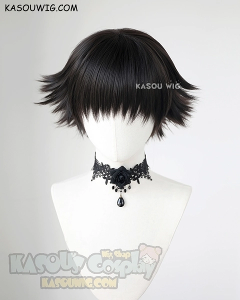 Devil May Cry 5  Lady / Hunter × Hunter Shizuku short natural black flippy wig
