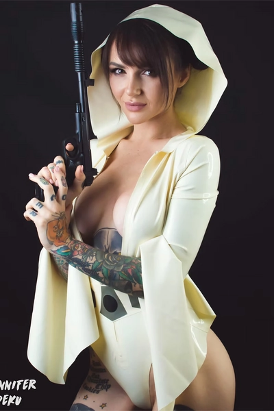 Latex Leia-inspired Leotard