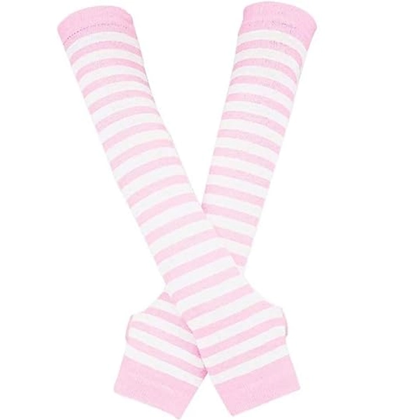 Orcle Women Long Fingerless Gloves Knitted Arm Warmers Thumbhole Stretchy Gloves