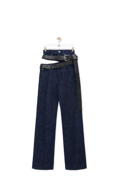Belted jeans in denim Indigo Blue - LOEWE
