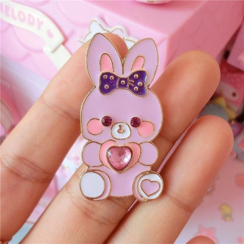 Baby Bun Jewelled Enamel Pin - Baby Bunny