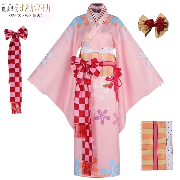 Kaname Madoka Anime Puella Magi Madoka Magica Cosplay Costume Kimono Cute Woman Pink Printed Adult Convention Comic Con Suits - AliExpress 200000532