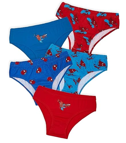 Marvel Boys Pants 5 Pack Cotton Briefs  Spiderman Superhero Teenagers Boys Underwear Soft Breathable Hulk Iron Man Captain America Underpants