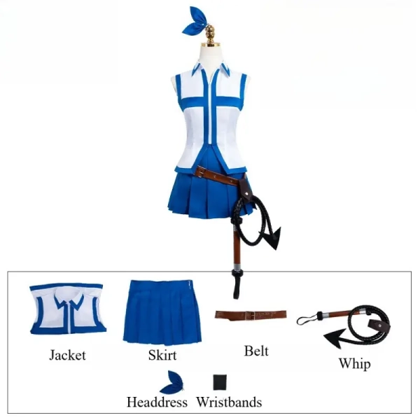 Fairy Tail Lucy Heartfilia Stage Outfit Anime Cosplay Costume Halloween 