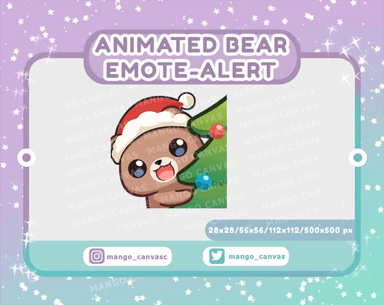 Animated Bear Christmas Lurk Emote