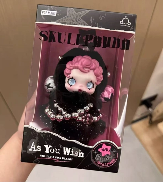 New SKULLPANDA Plush Doll AS YOU WISH Girl Keychain Toy Pendant GiftBox