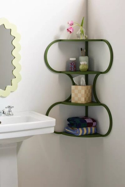 Lucie Wiggle Iron Corner Wall Shelf