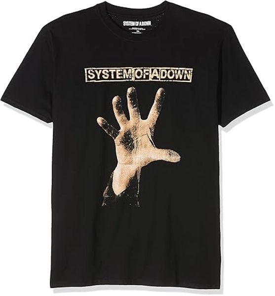 System of a Down Hand Heavy Metal Rock Official Tee T-Shirt Mens Unisex (Medium) Black