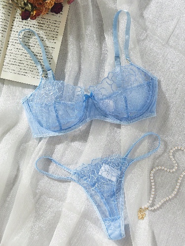 Baby Blue Transparent Lingerie