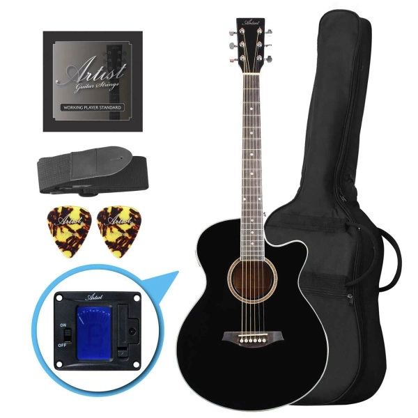 Artist LSPS Black Small Body Beginner Acoustic Guitar PackLSPSBK